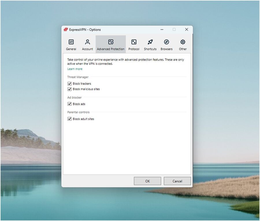 Advanced Protection in ExpressVPN.