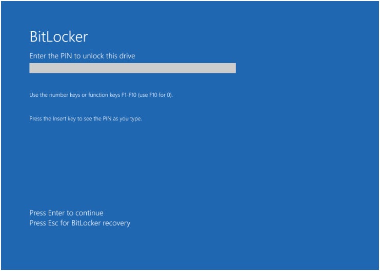 Accessing a drive via BitLocker.