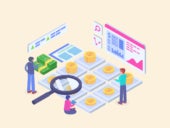 Isometric flat vector illustration of budget allocation concept.