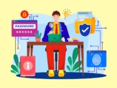Flat vector illustration of a Chief Information Officer.